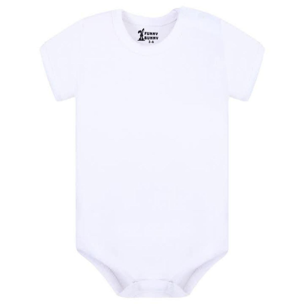 بادي أطفال نص كم سادة – أبيض