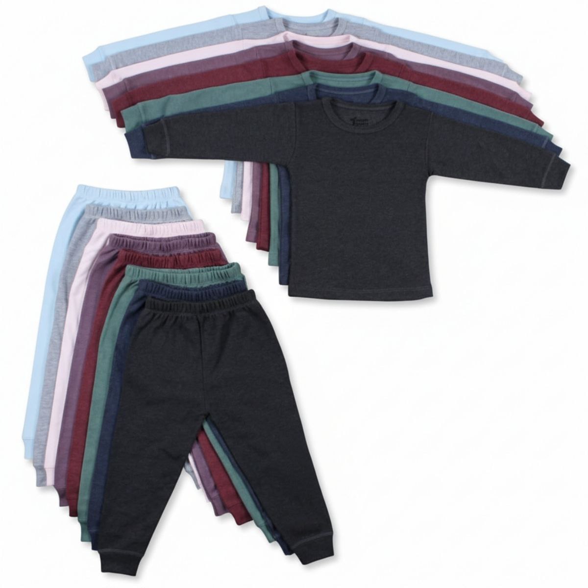 طقم ملابس أطفال مكون من قميص طويل الأكمام وبنطلون