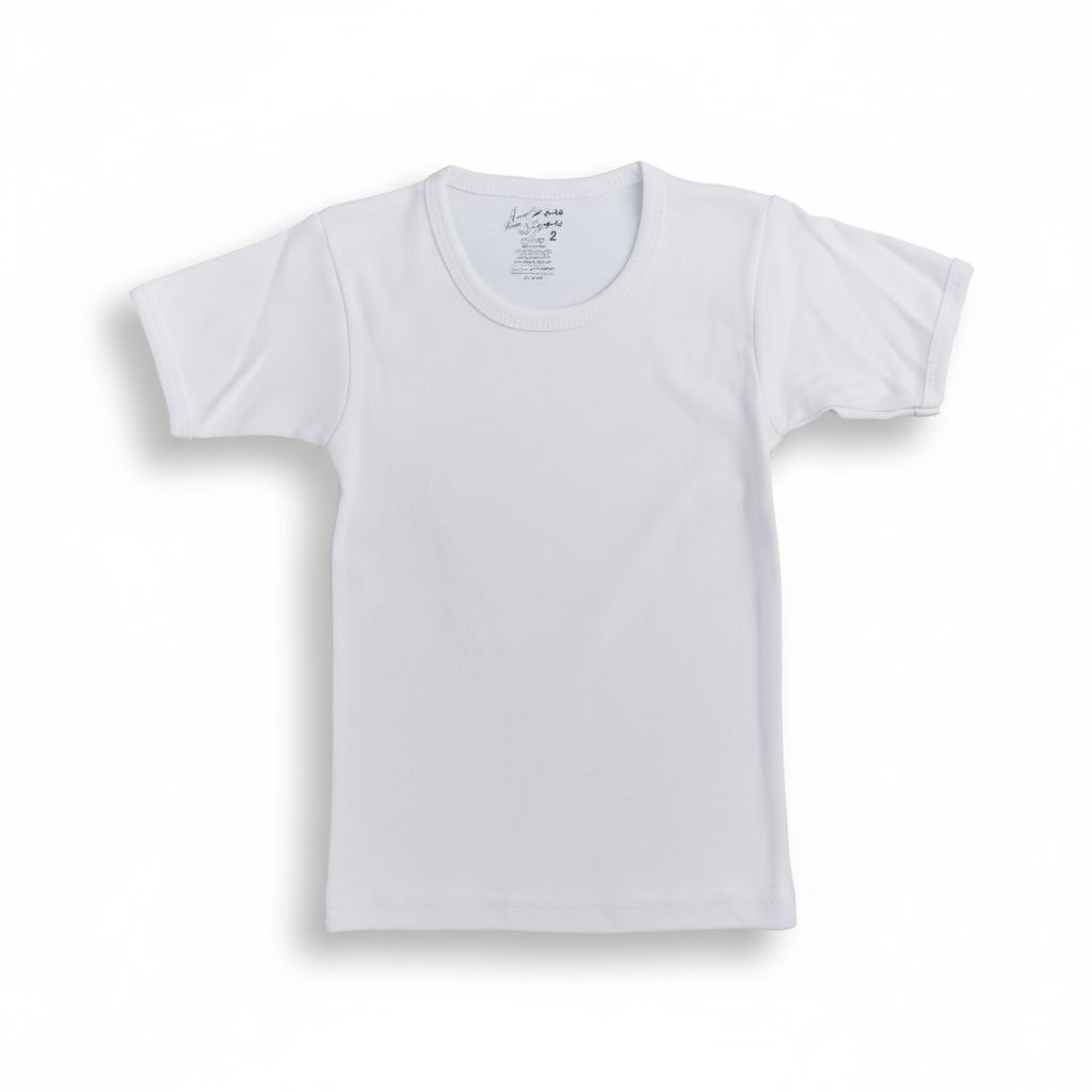 تي شيرت قطني للأطفال - لون أبيض