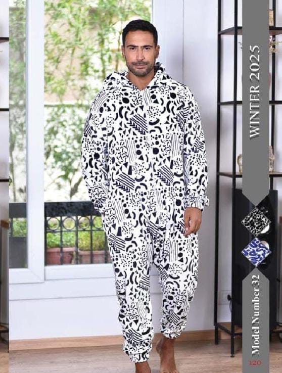 أوفرول شتوي رجالي بنقشة جرافيك عصرية – موديل 32