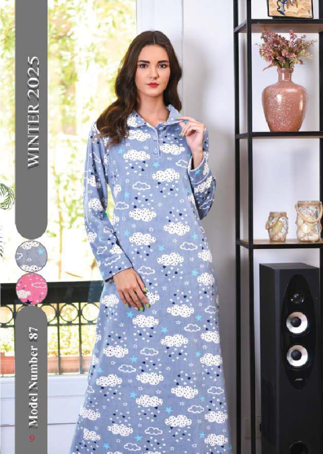 عباءة شتوية بطبعة سحاب ونجوم – موديل 87