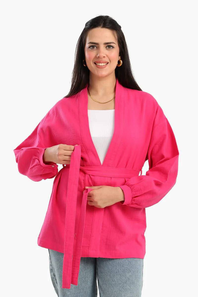 جاكيت كيمونو فوشيا - جرأة، أنوثة، ولوك خطير بدون مجهود