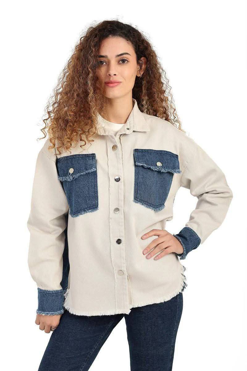 جاكيت كاجوال بستايل دينم مُدمج - قطعة ستايلش تدي لوك مختلف فورًا