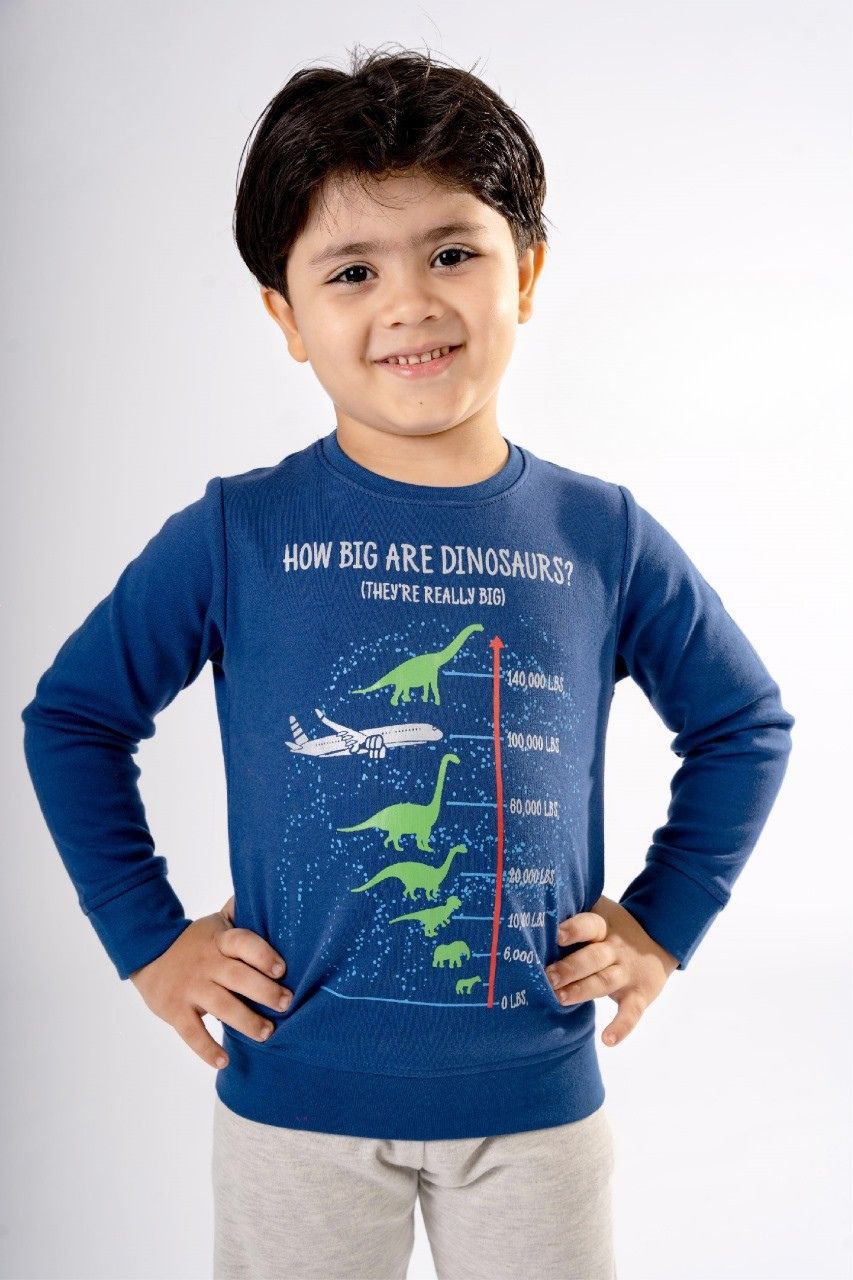 بيچامة أولادي شتوي ديناصورات - الصورة 2