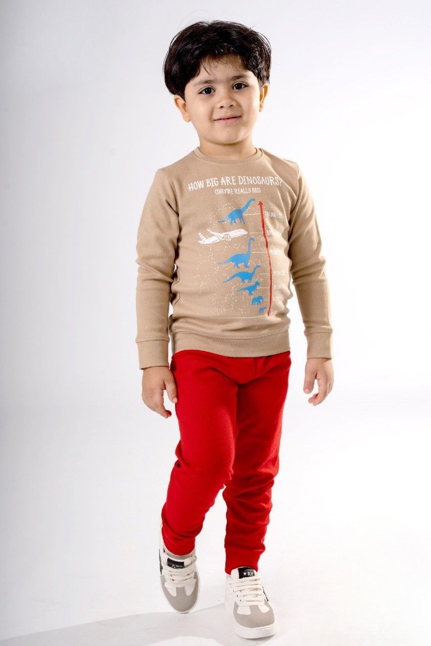 بيچامة أولادي شتوي ديناصورات