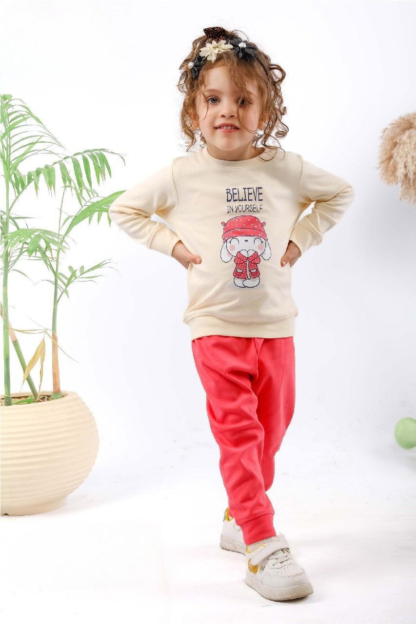 بيچامة بناتي شتوي بطبعة كرتونية - الصورة 2